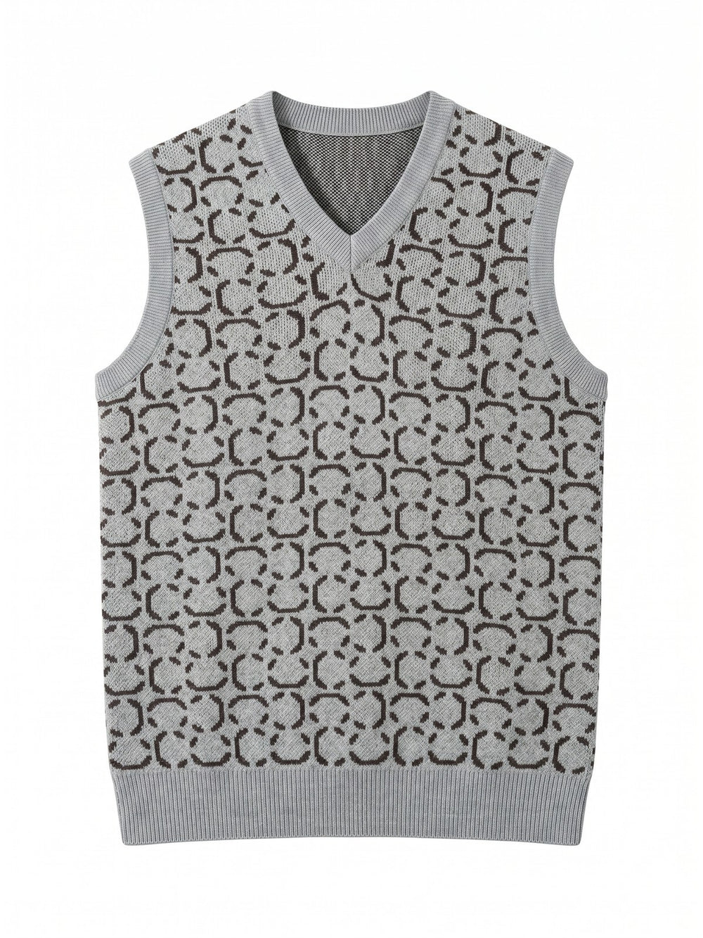 ZHILIFS | Men's Grey V-Neck Sweater Vest — Grey
