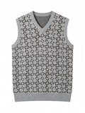 ZHILIFS | Men's Grey V-Neck Sweater Vest