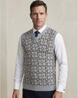 ZHILIFS | Men's Grey V-Neck Sweater Vest — Grey