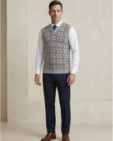 ZHILIFS | Men's Grey V-Neck Sweater Vest — Grey