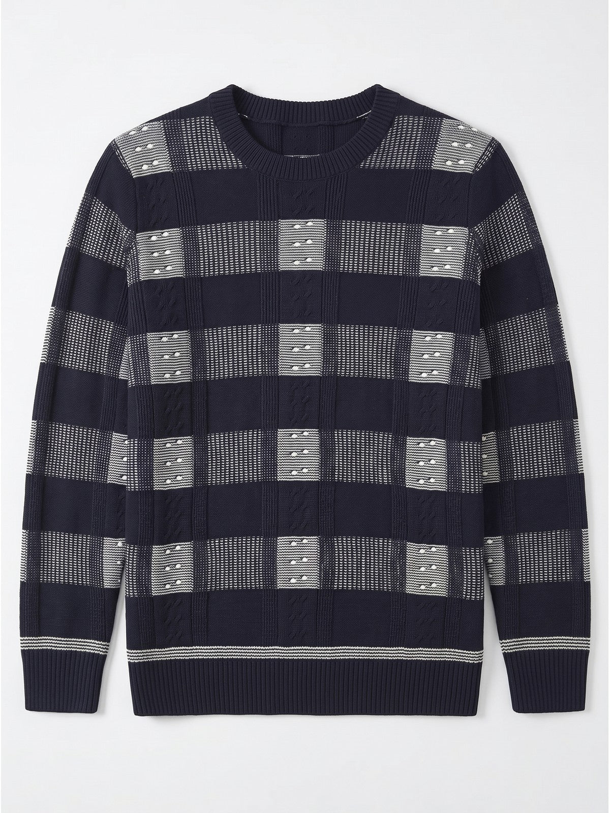 ZHILIFS | Men's Dark Blue Crew Neck Pullover — Dark Blue
