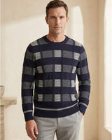 ZHILIFS | Men's Dark Blue Crew Neck Pullover — Dark Blue