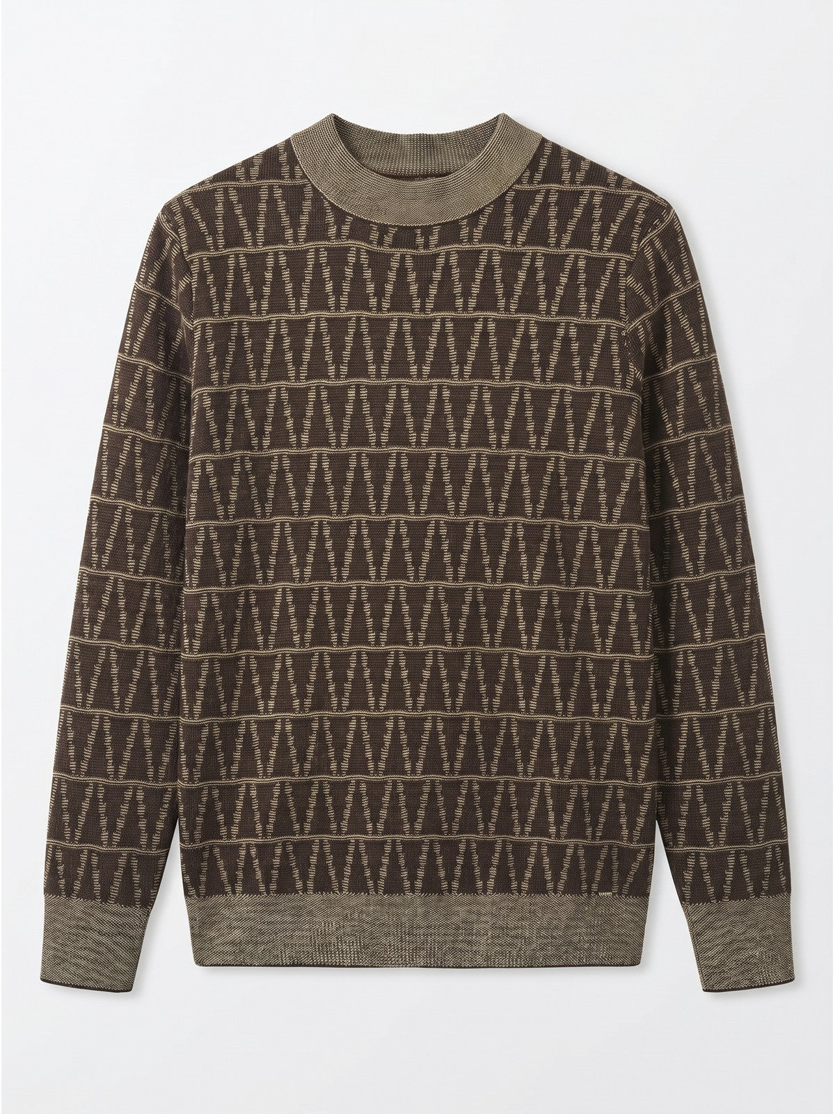 ZHILIFS | Men's Brown Crew Neck Pullover — Brown