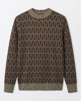 ZHILIFS | Men's Brown Crew Neck Pullover — Brown