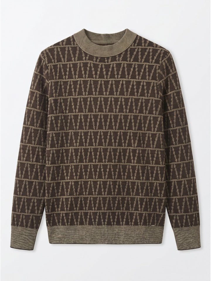 ZHILIFS | Men's Brown Crew Neck Pullover alternate view