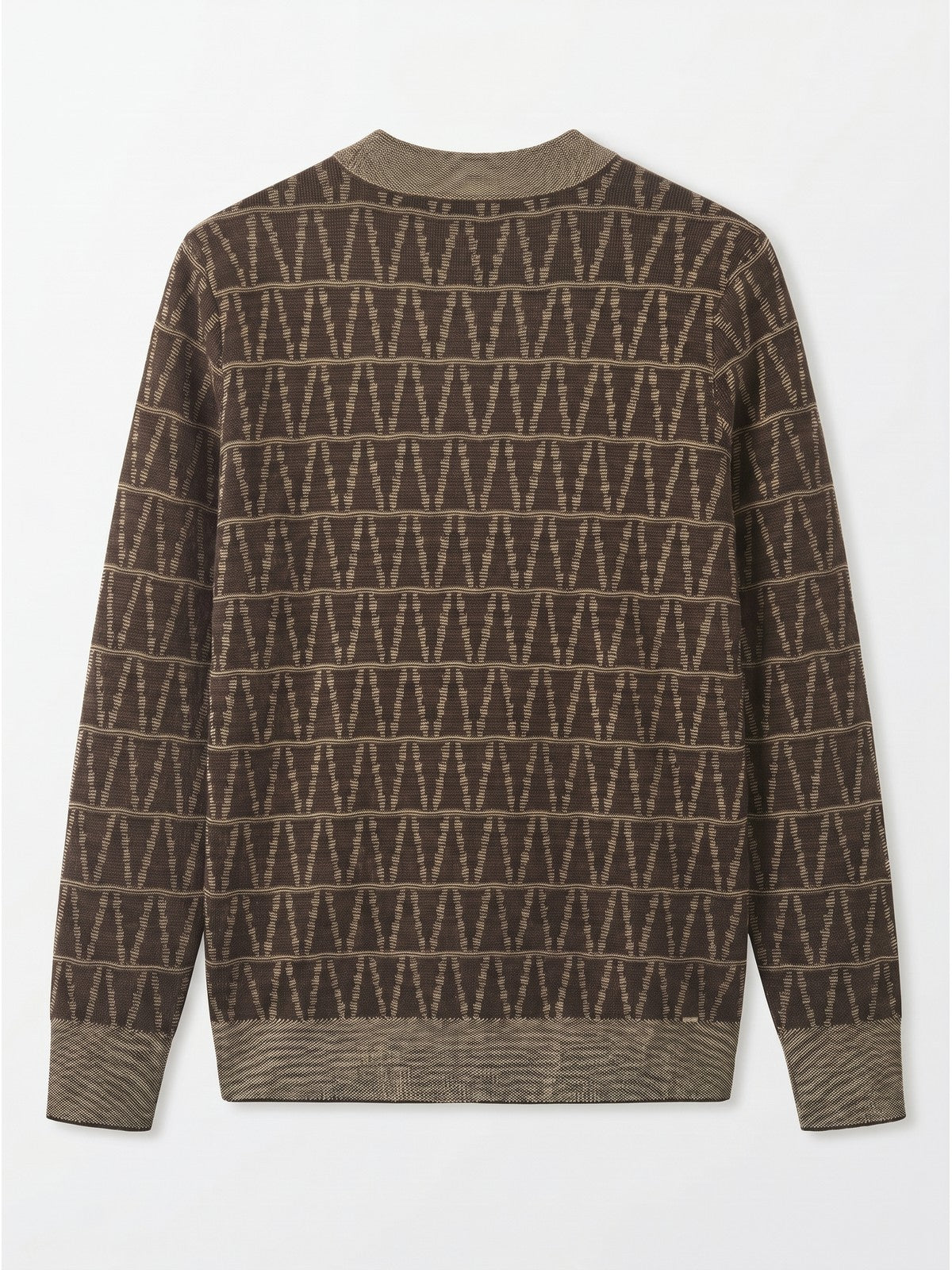 ZHILIFS | Men's Brown Crew Neck Pullover — Brown