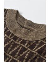 ZHILIFS | Men's Brown Crew Neck Pullover — Brown