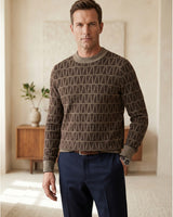 ZHILIFS | Men's Brown Crew Neck Pullover — Brown