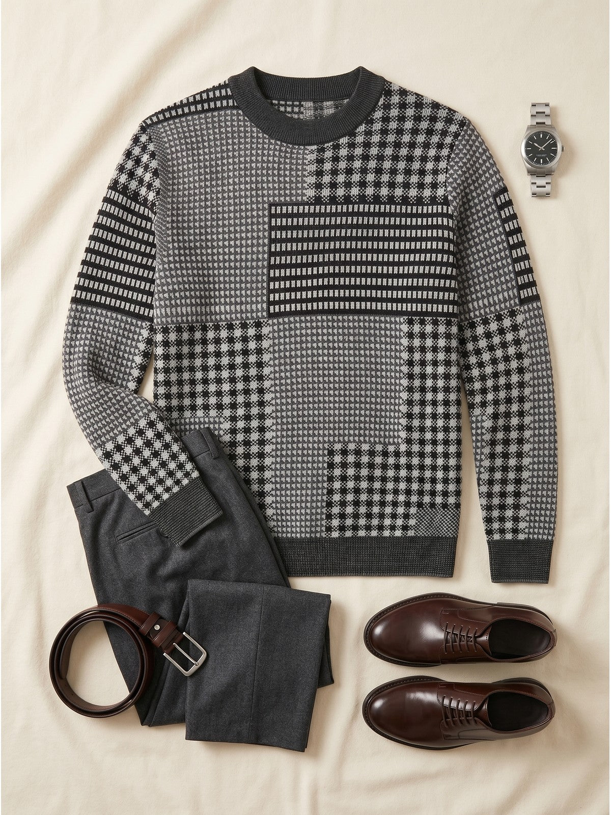 ZHILIFS | Men's Dark Grey Crew Neck Pullover — Dark Grey