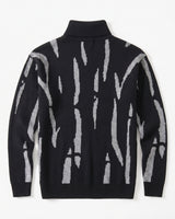 ZHILIFS | Men's Patterned Turtleneck Pullover — Black
