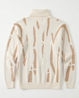 ZHILIFS | Men's Patterned Turtleneck Pullover — White