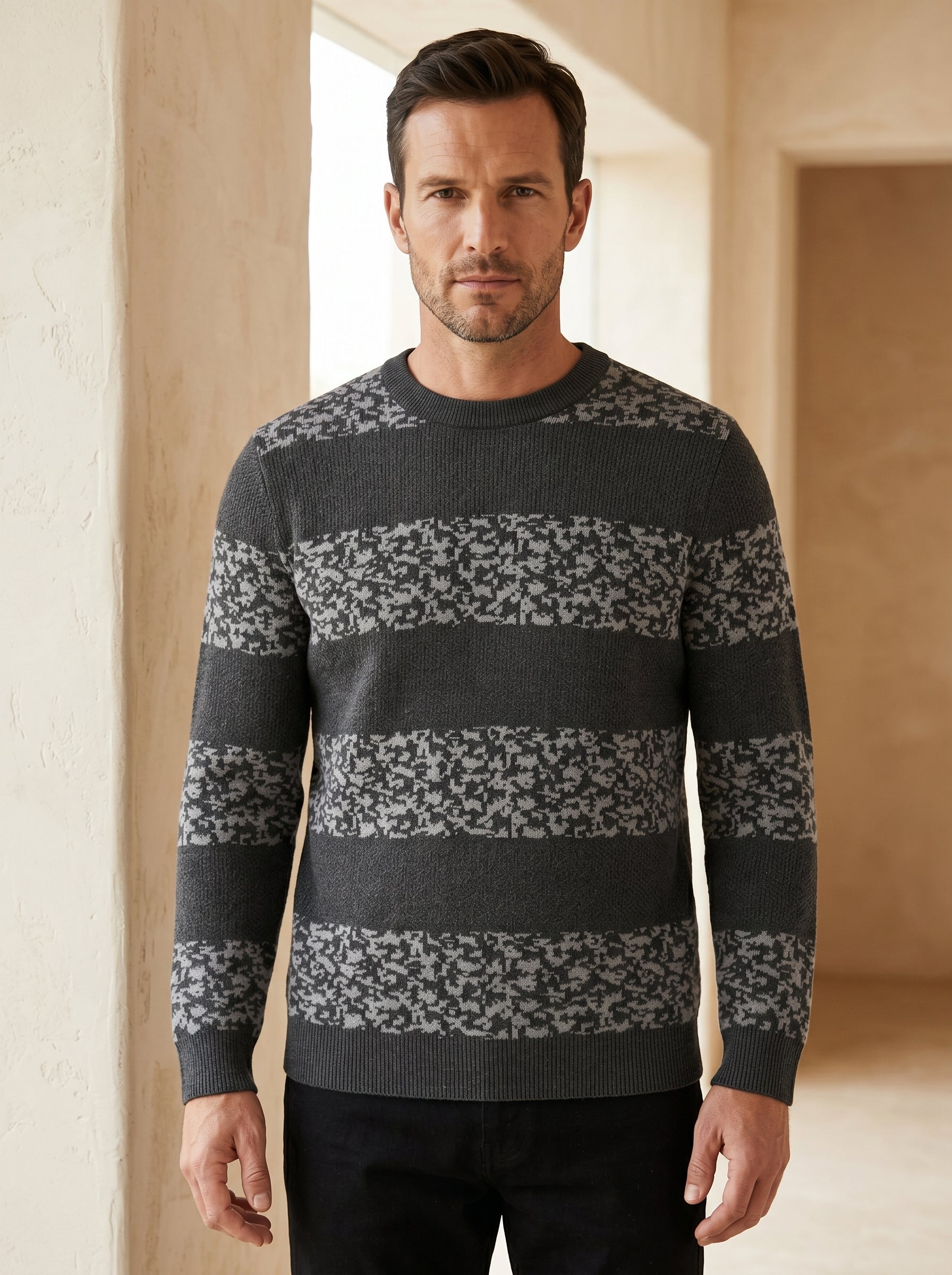 ZHILIFS | Men's Dark Grey Crew Neck Pullover — Dark Grey