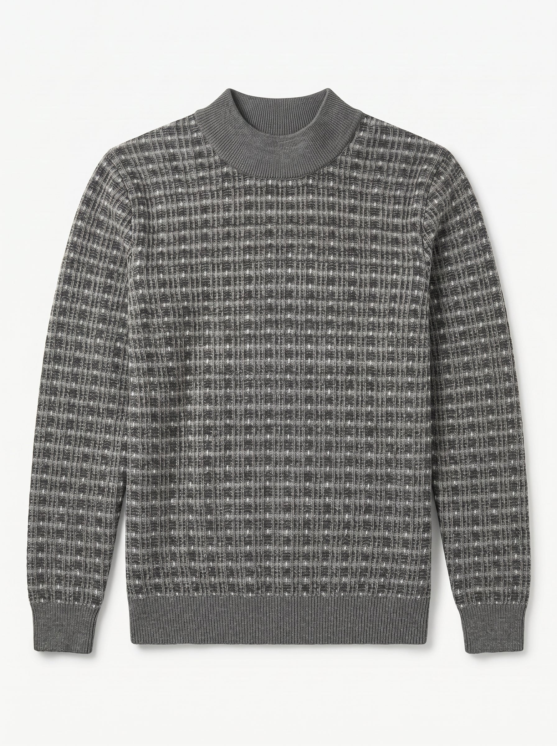 ZHILIFS | Men's Dark Grey Mock Neck Pullover — Dark Grey