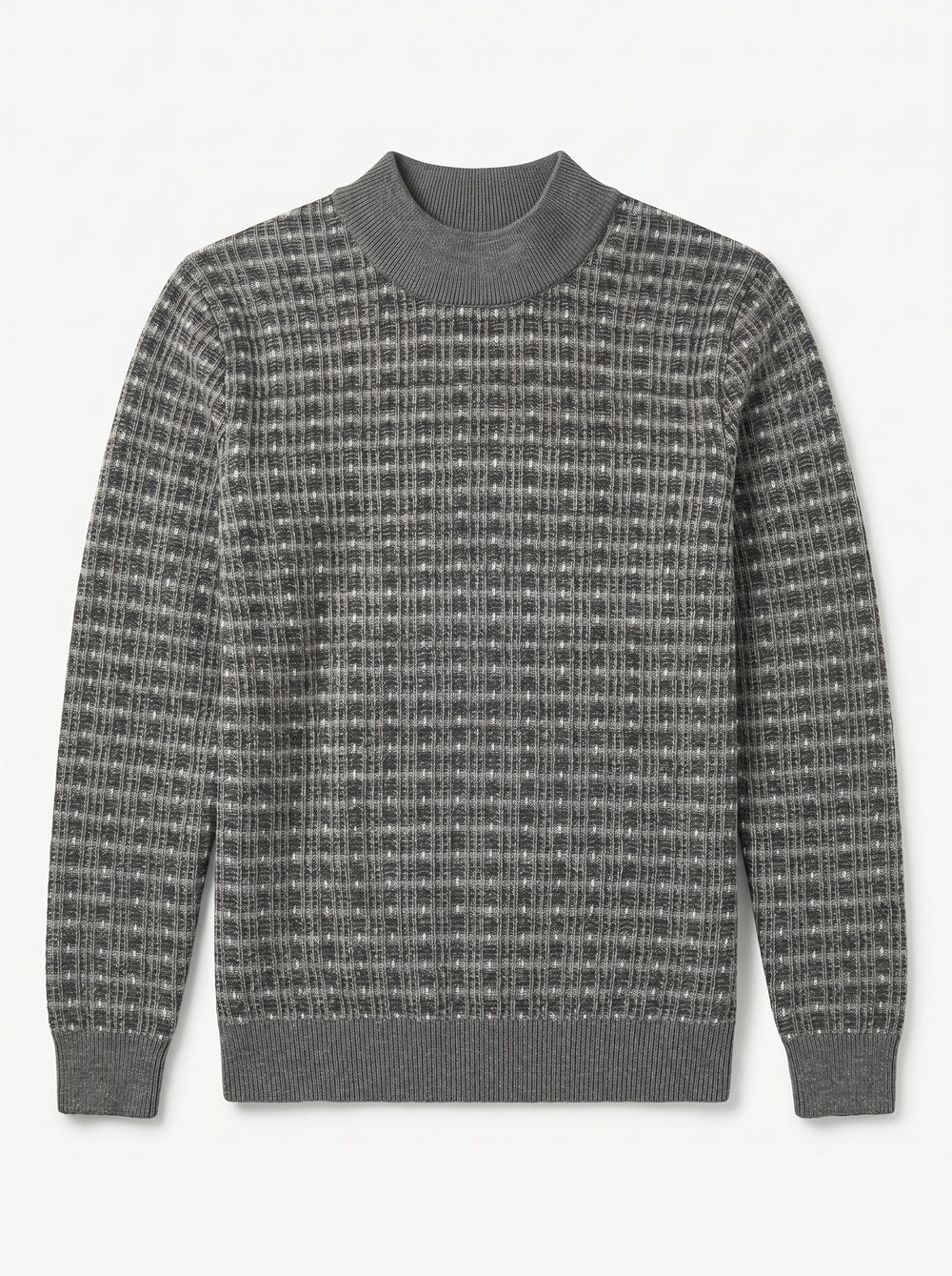 ZHILIFS | Men's Dark Grey Mock Neck Pullover — Dark Grey