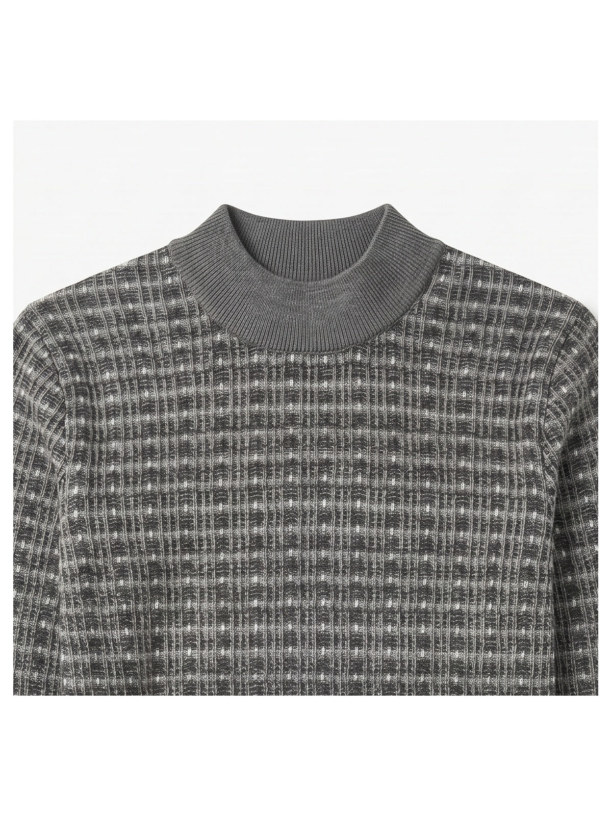 ZHILIFS | Men's Dark Grey Mock Neck Pullover — Dark Grey