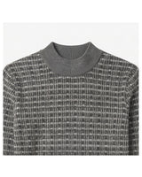 ZHILIFS | Men's Dark Grey Mock Neck Pullover — Dark Grey