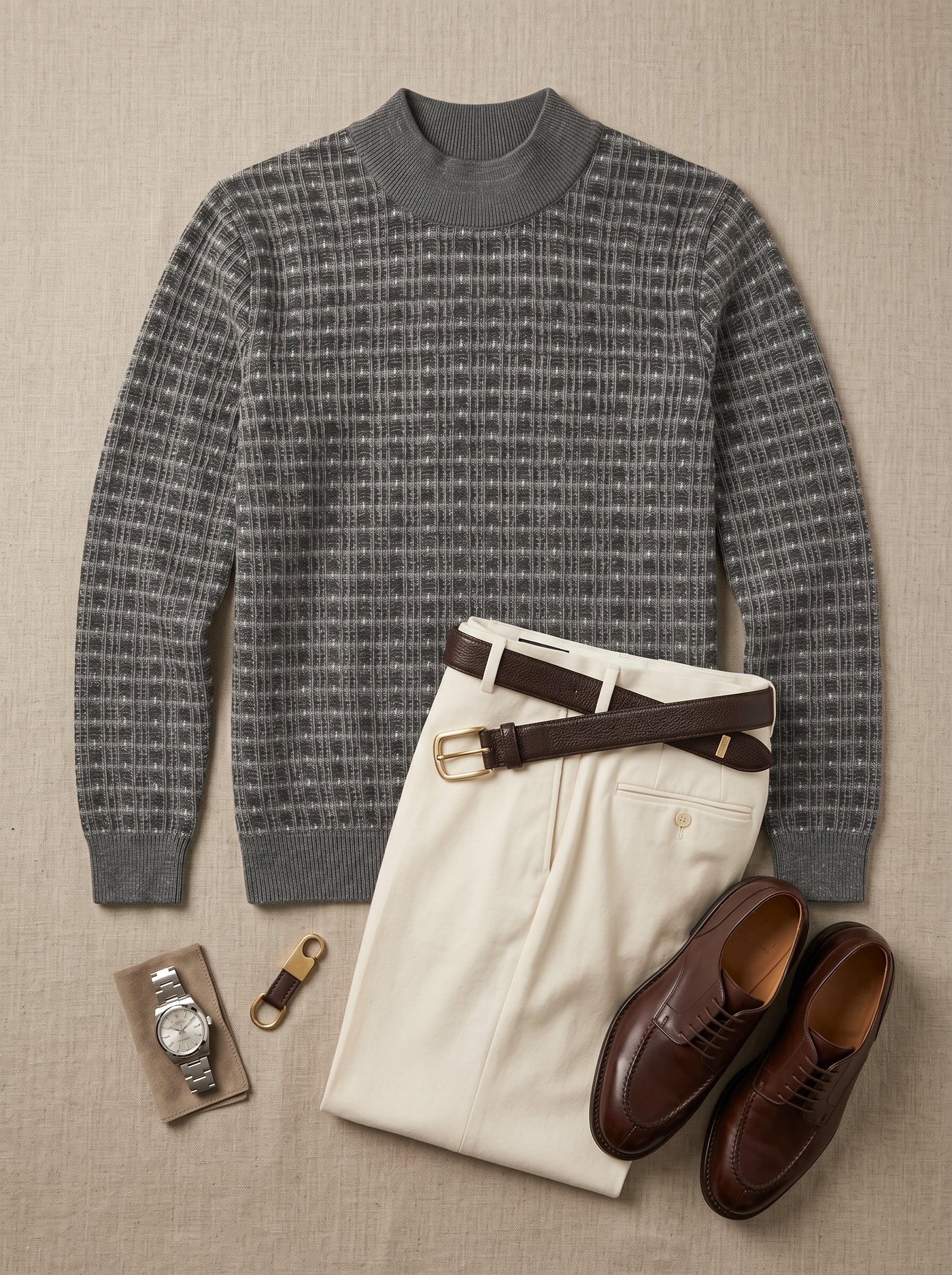 ZHILIFS | Men's Dark Grey Mock Neck Pullover — Dark Grey