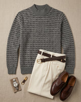 ZHILIFS | Men's Dark Grey Mock Neck Pullover — Dark Grey