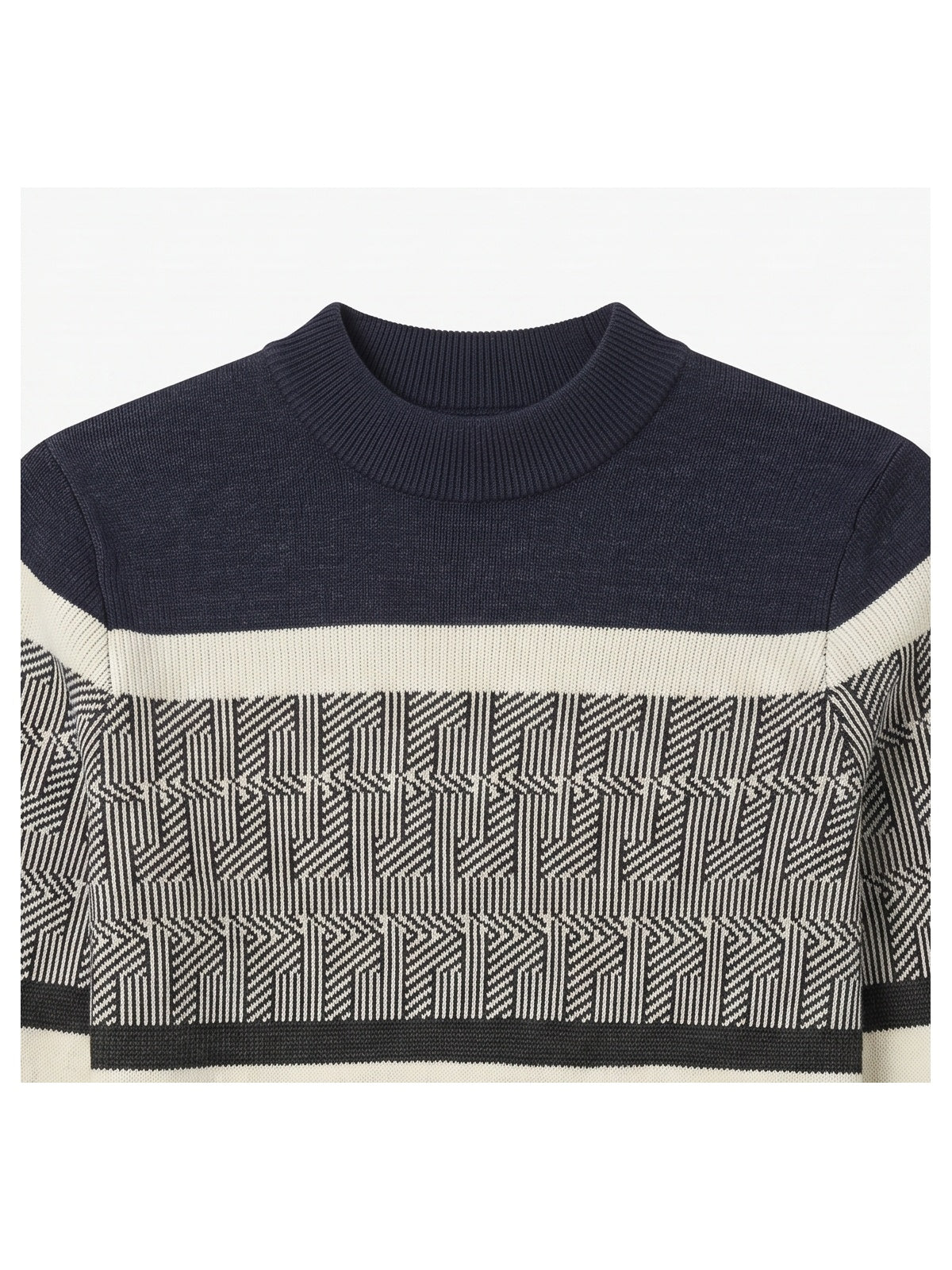 ZHILIFS | Men's Navy Mock Neck Pullover — Navy