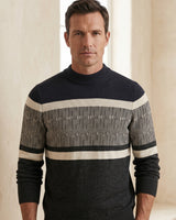 ZHILIFS | Men's Navy Mock Neck Pullover — Navy