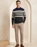 ZHILIFS | Men's Navy Mock Neck Pullover — Navy