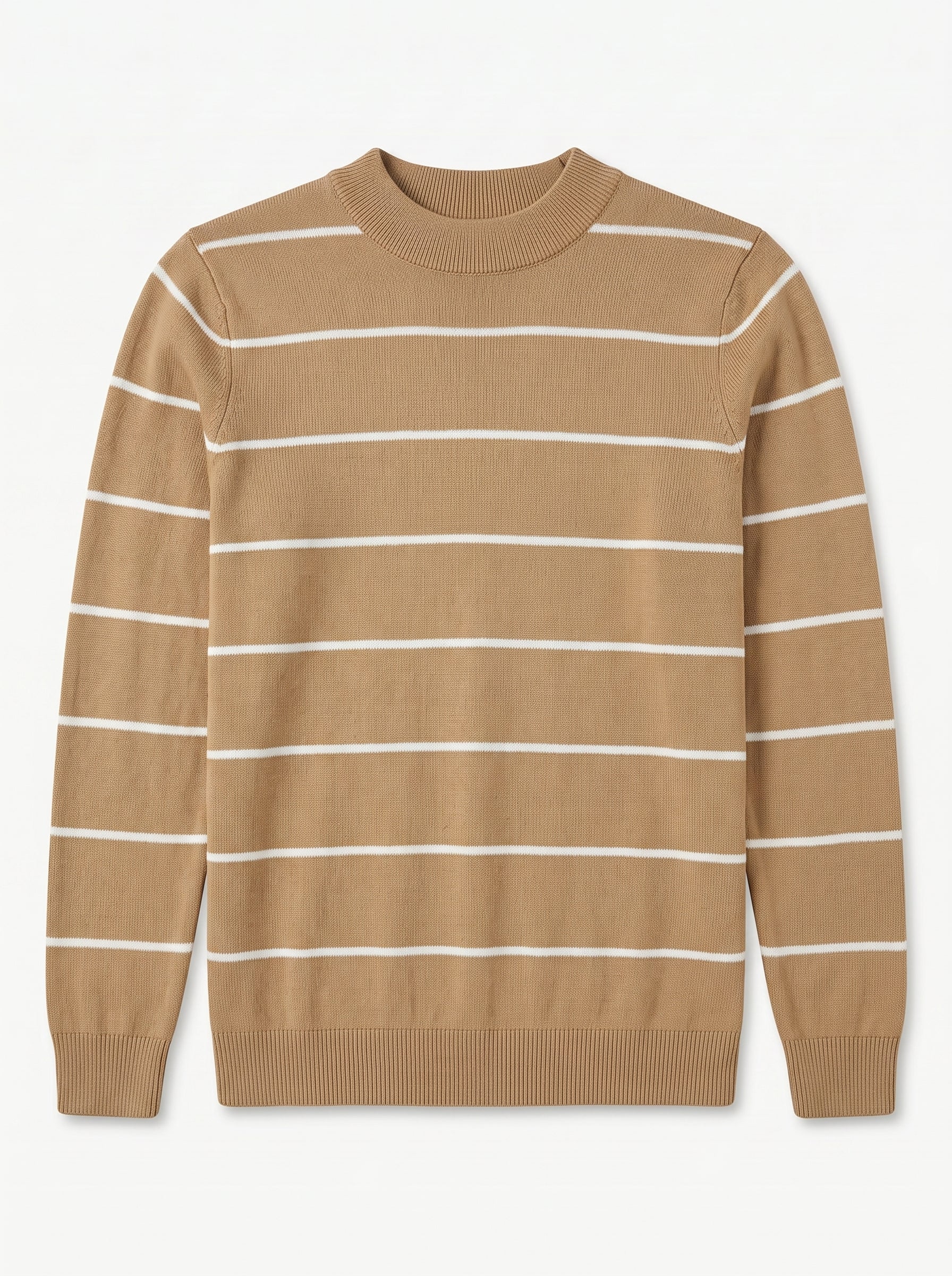 ZHILIFS | Men's Brown Mock Neck Pullover — Brown