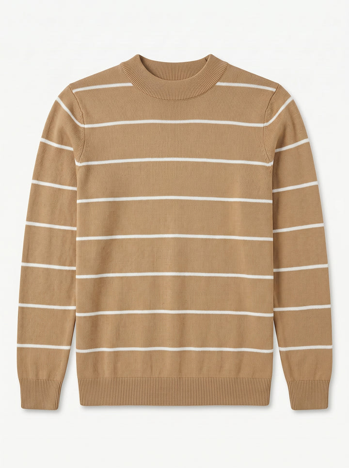 ZHILIFS | Men's Brown Mock Neck Pullover alternate view