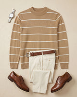 ZHILIFS | Men's Brown Mock Neck Pullover — Brown