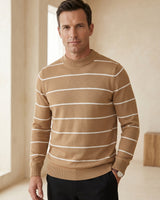 ZHILIFS | Men's Brown Mock Neck Pullover — Brown