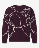 ZHILIFS | Men's Patterned Crew Neck Pullover — Purple