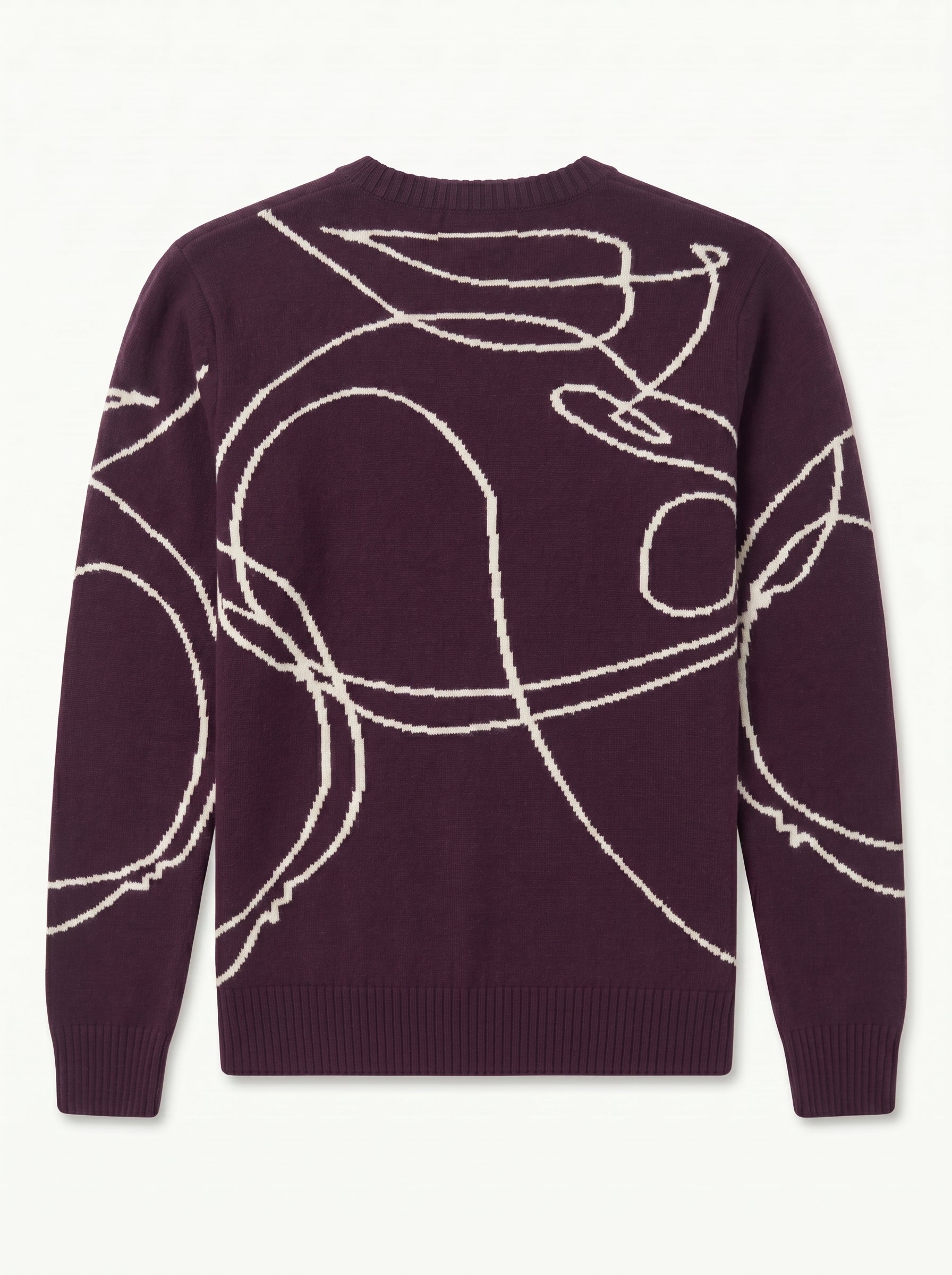 ZHILIFS | Men's Patterned Crew Neck Pullover — Purple