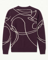 ZHILIFS | Men's Patterned Crew Neck Pullover — Purple