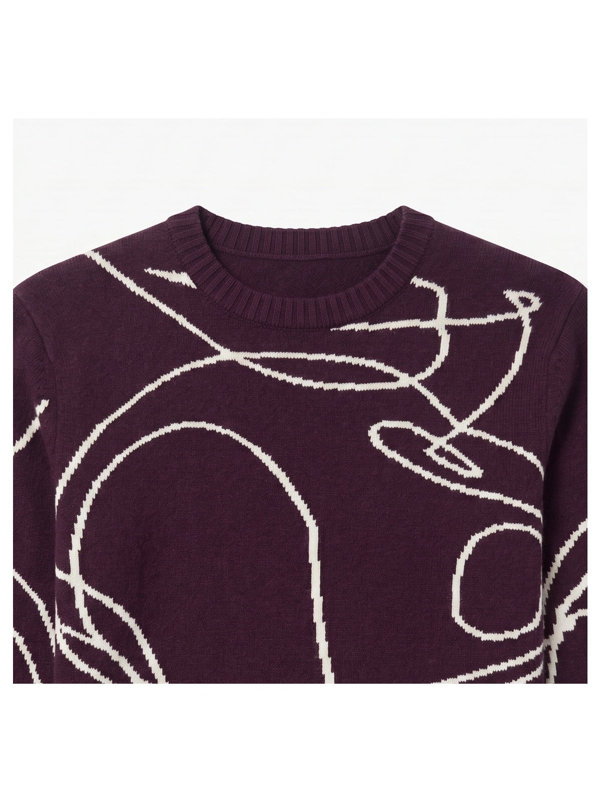 ZHILIFS | Men's Patterned Crew Neck Pullover — Purple
