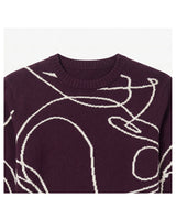 ZHILIFS | Men's Patterned Crew Neck Pullover — Purple