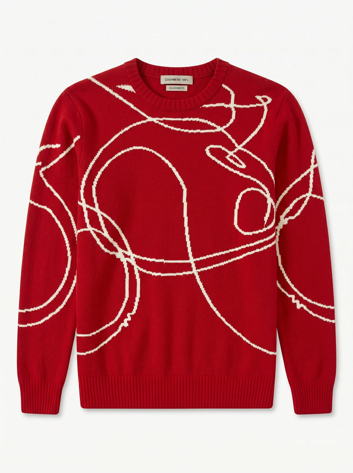 ZHILIFS | Men's Patterned Crew Neck Pullover alternate view