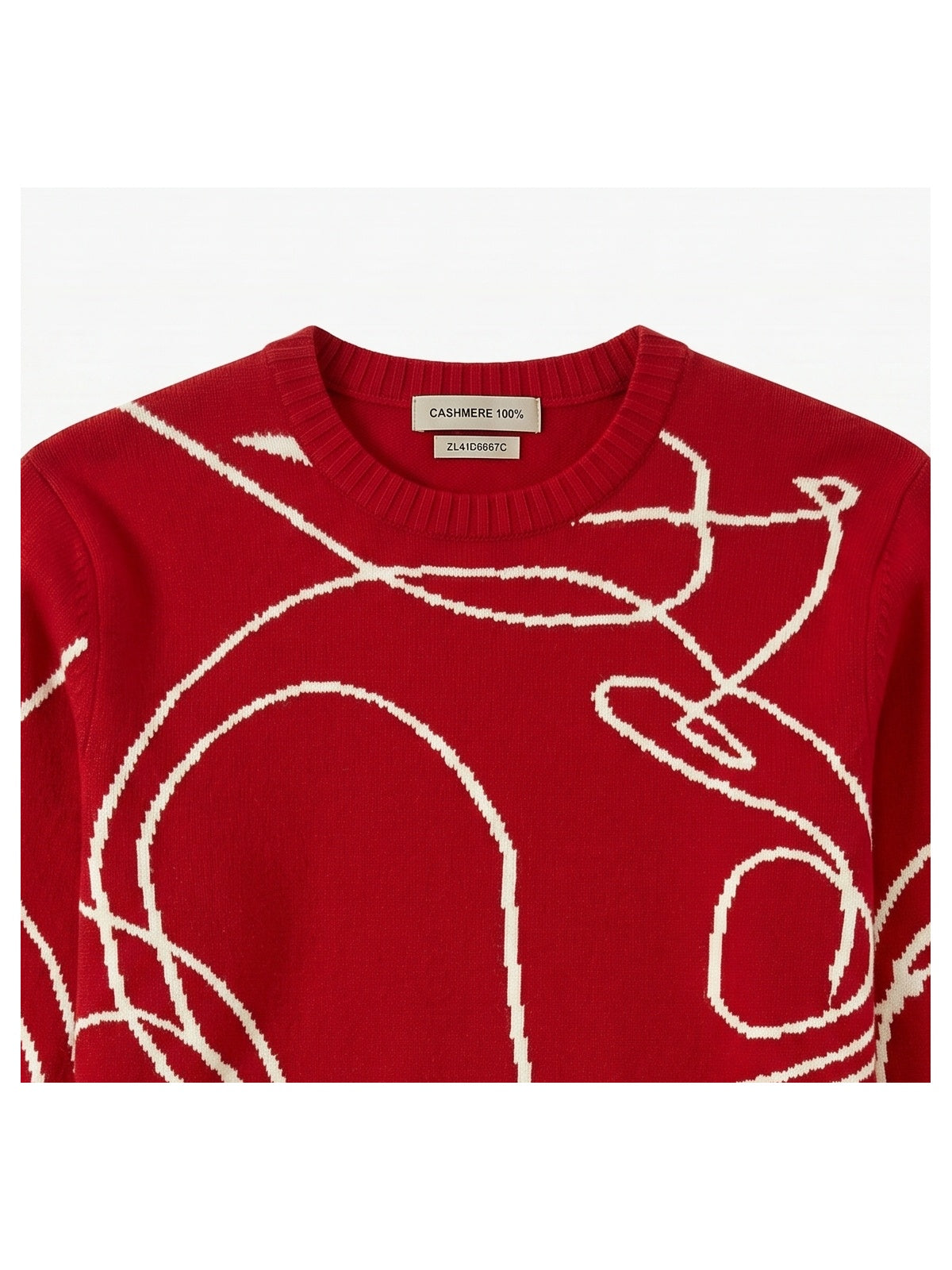 ZHILIFS | Men's Patterned Crew Neck Pullover — Red