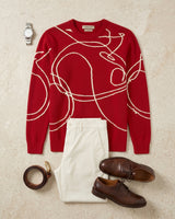 ZHILIFS | Men's Patterned Crew Neck Pullover — Red