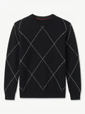 ZHILIFS | Men's Argyle Crew Neck Pullover
