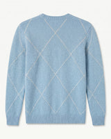 ZHILIFS | Men's Argyle Crew Neck Pullover — Sky blue