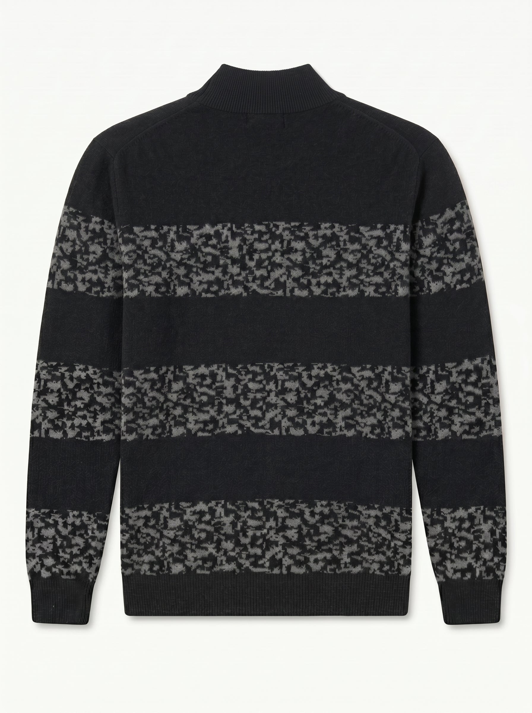 ZHILIFS | Men's Quarter Zip Mock Neck Pullover — Black