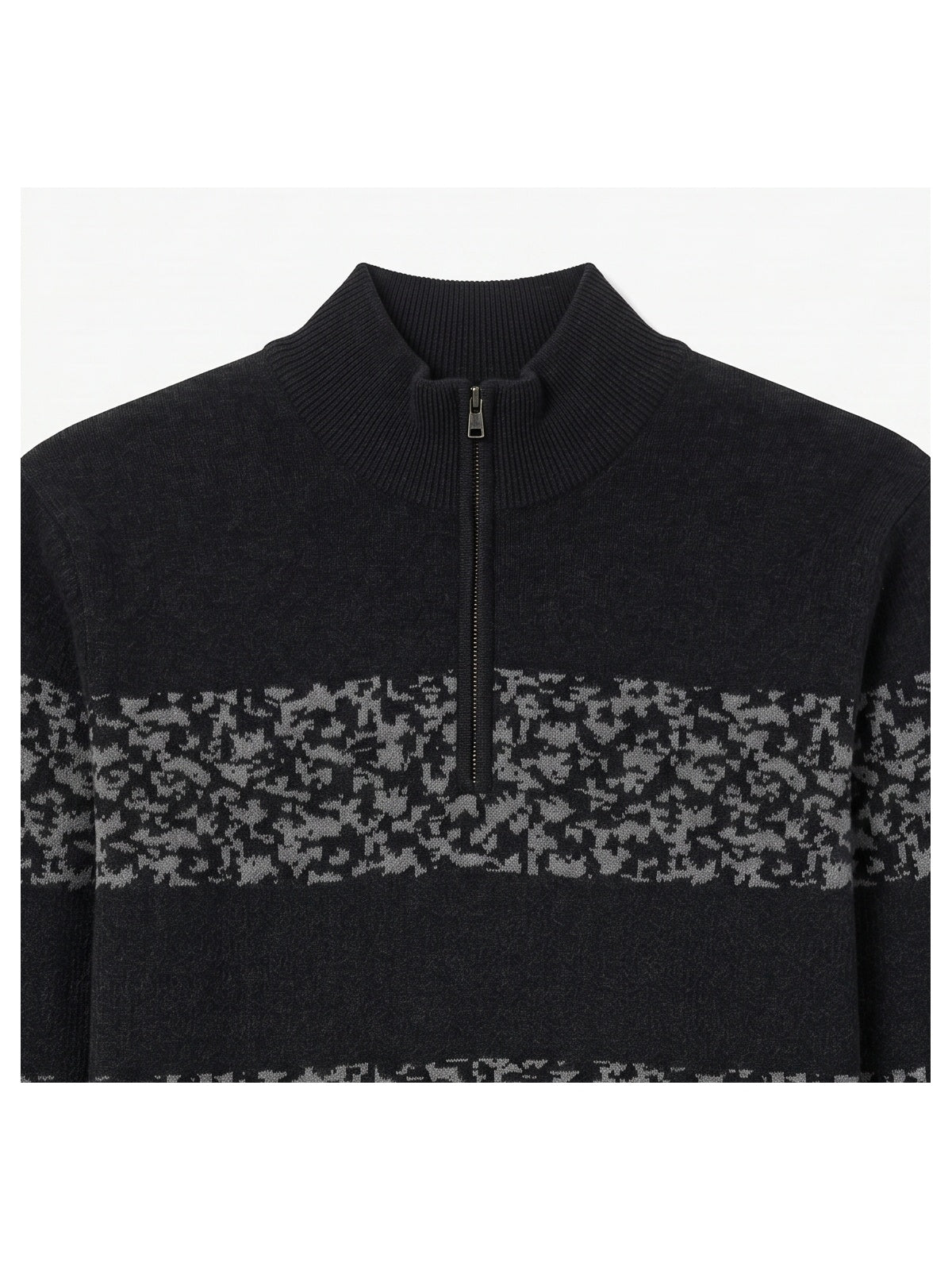 ZHILIFS | Men's Quarter Zip Mock Neck Pullover — Black