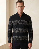 ZHILIFS | Men's Quarter Zip Mock Neck Pullover — Black