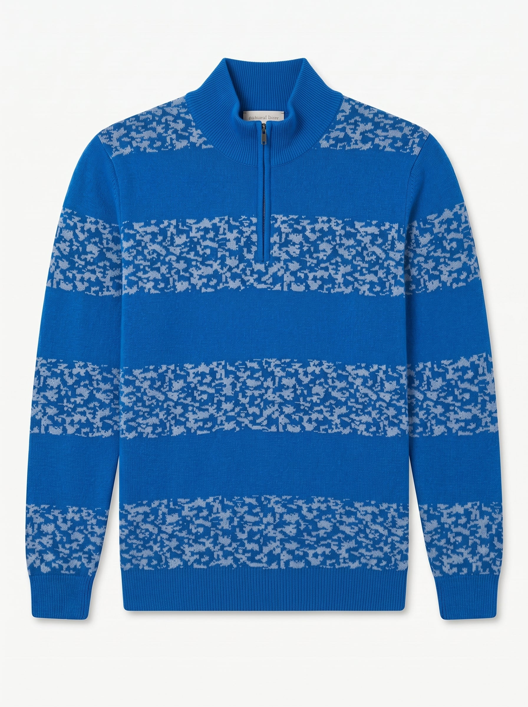 ZHILIFS | Men's Quarter Zip Mock Neck Pullover — Blue