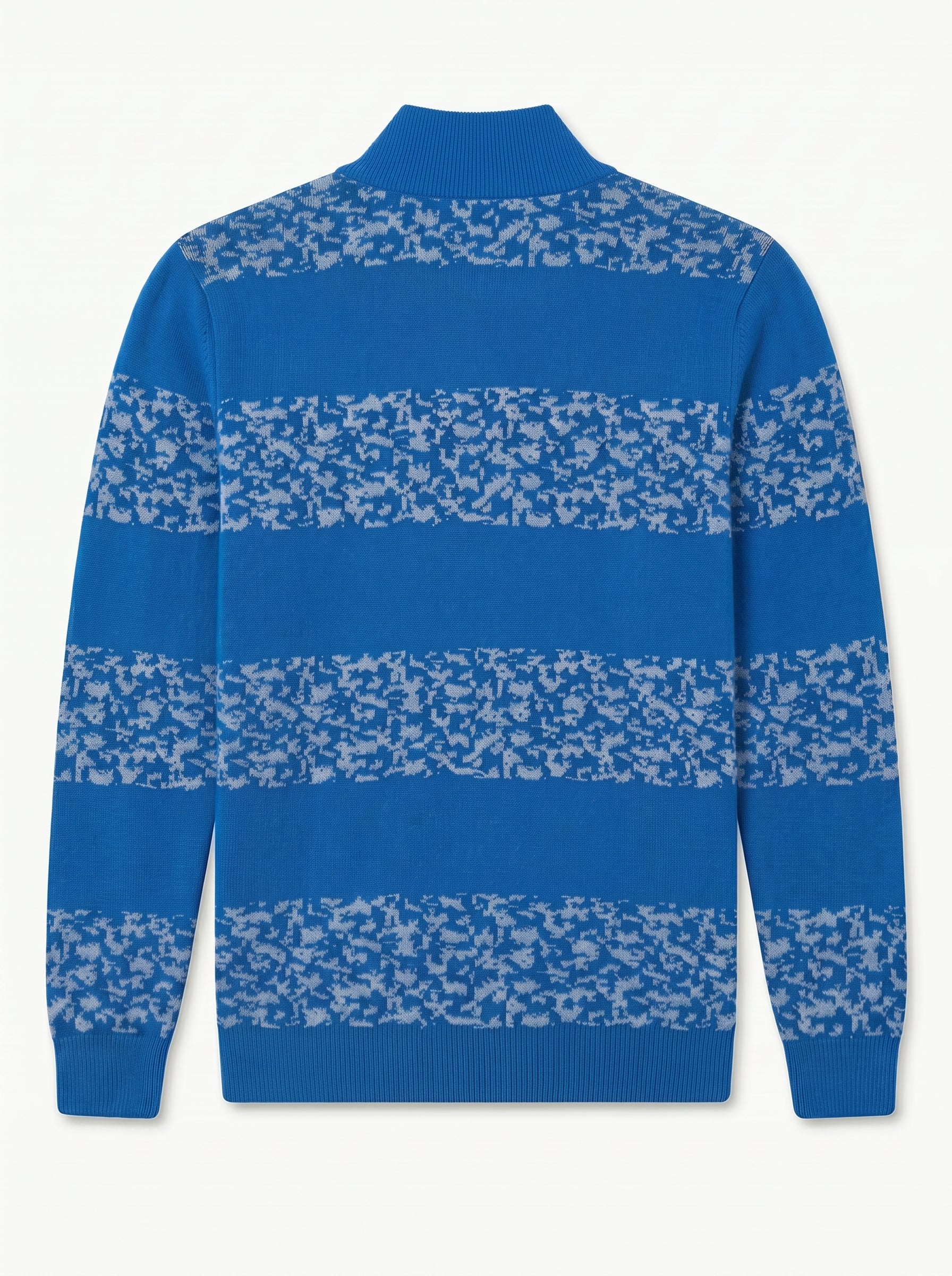 ZHILIFS | Men's Quarter Zip Mock Neck Pullover — Blue