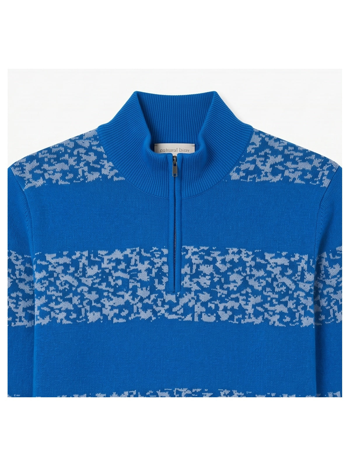 ZHILIFS | Men's Quarter Zip Mock Neck Pullover — Blue