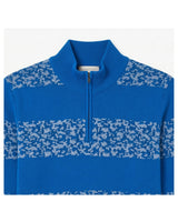 ZHILIFS | Men's Quarter Zip Mock Neck Pullover — Blue