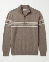 ZHILIFS | Men's Quarter Zip Mock Neck Pullover — Brown