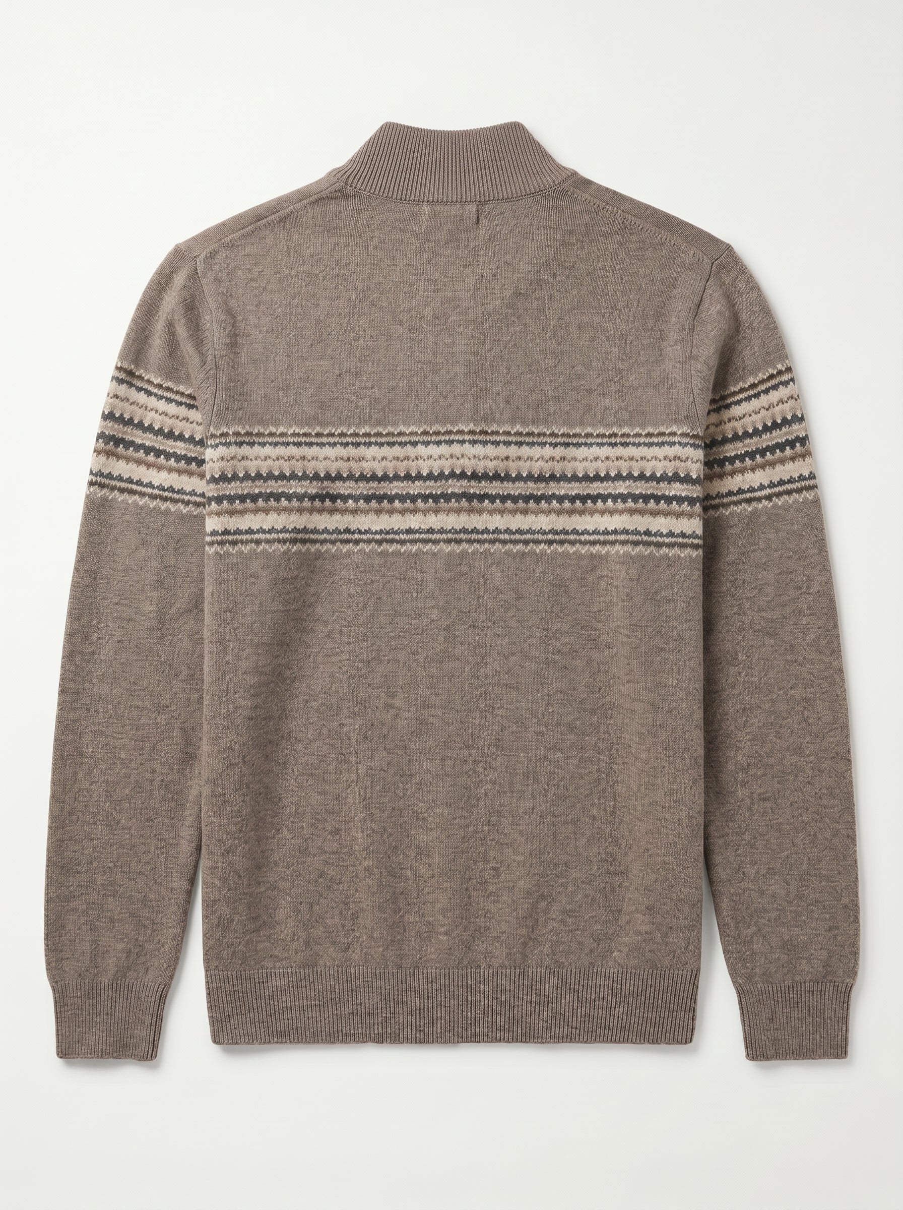 ZHILIFS | Men's Quarter Zip Mock Neck Pullover — Brown