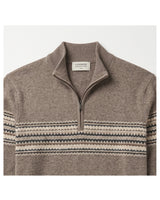 ZHILIFS | Men's Quarter Zip Mock Neck Pullover — Brown