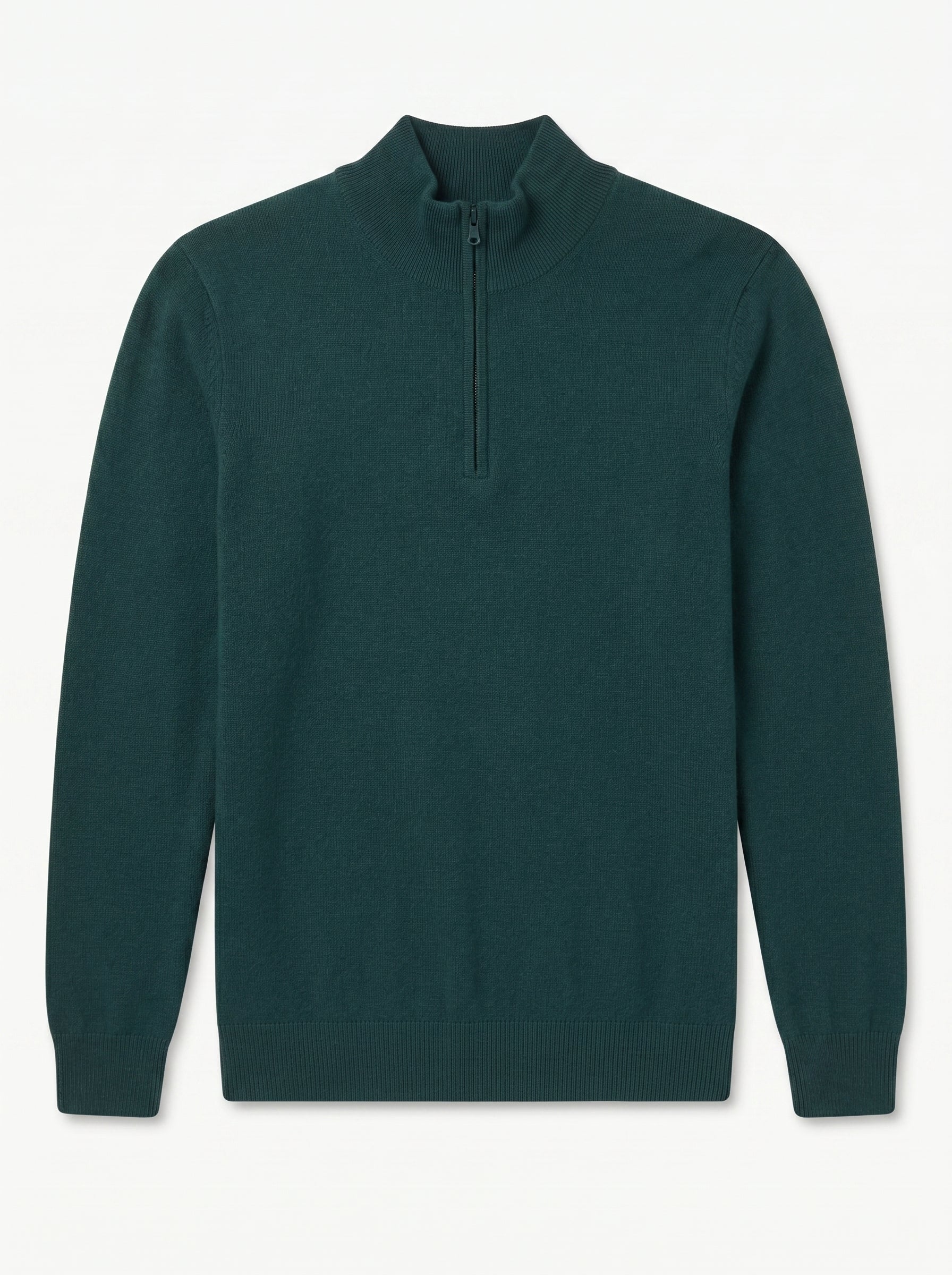 ZHILIFS | Men's Quarter Zip Mock Neck Pullover — Dark green